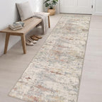 3x14 Washable Runner Rug：Modern Abstract Kitchen Soft Carpet Taupe - Image 3