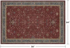 Burgundy 2x3 Washable Rugs for Entryway Indoor, Boho Kitchen Rug for Floor, Bathroom, Doormat Indoor Entrance, Waterproof Non Slip Low Pile Stain & Fade Resistant, Modern Eclectic Floral Decor - Image 2