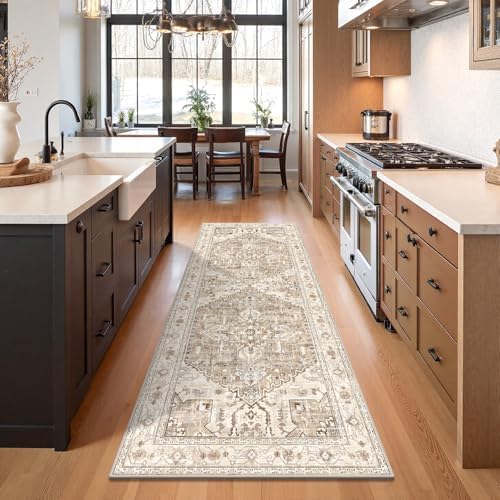 Yamaziot Washable Runner Rug, 3x8 Non-Slip Boho Vintage Hallway Kitchen Rug - Image 5