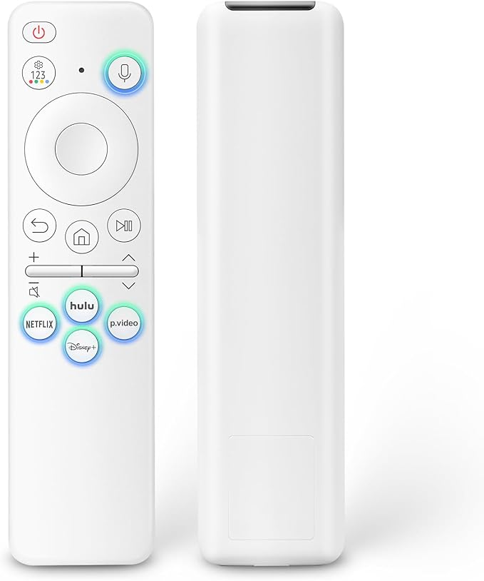 Voice Rechargeable Remote for Samsung-Smart-TV-Remote-Control, Replacement Compatible for Samsung Frame QLED Crystal UHD Solar Smart TVs