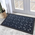 Bulijojo Sturdy Front Entrance Doormats,Durable Heavy Duty Welcome Mat,Thick Absorbent Natural Rubber Non Slip Mat,Easy Clean Entryway Mat 17"x30" Geometric Blue by ShowYourStyle
