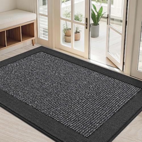 BEQHAUSE Indoor Door Mat 32" x 48", Dirt Trapper Door Mats, Charcoal by BEQHAUSE