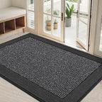 BEQHAUSE Indoor Door Mat 32" x 48", Dirt Trapper Door Mats, Charcoal by BEQHAUSE
