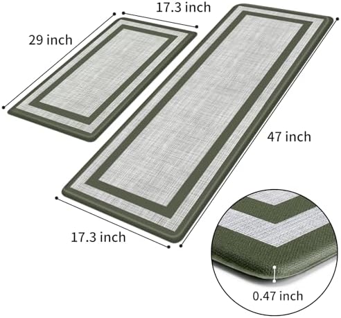 Mattitude Kitchen Mats Set of 2,Cushioned Anti-Fatigue Non-Skid Rug Sets - Image 3