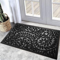 Bulijojo Front Door Mat Entrance,Durable Heavy Duty Welcome Mat,Thick Absorbent Natural Rubber Non Slip Mat,Sturdy Entryway Black, 17"x30" by ShowYourStyle