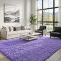 6x9 Fluffy Shag Area Rugs for Living Room Bedroom: Soft Plush Carpet Purple by CarpetAddColortoYourLife