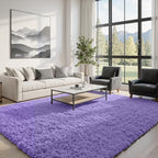 8x10 Fluffy Shag Area Rugs for Living Room Bedroom: Soft Carpet Purple - Image 2