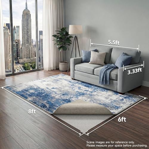 Veken 6x8 Ft Rug Pad Gripper for Hardwood Floors, Non Slip Rug Pads for Area Rugs, Thick Rug Grippers for Tile Floors, Under Carpet Anti Skid Mat, More Than 99 Pcs Anti-Slip Solid Square Pattern - Image 6