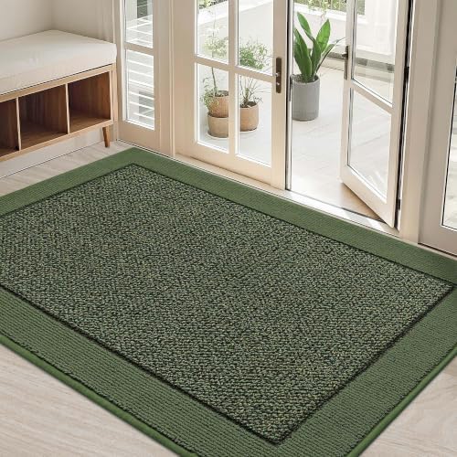 BEQHAUSE Indoor Door Mat 32" x 48", Dirt Trapper Door Mats, Green by BEQHAUSE