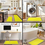 Arenarug Scalloped Kitchen Mats for Floor, Yellow Kitchen Rugs Set of 2 - Image 6