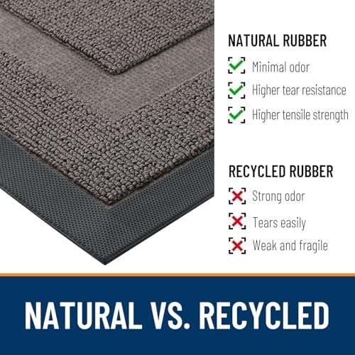 OLANLY Half Circle Front Door Mat Outside 33x21 All-Season Rubber Doormat - Image 3