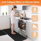 TranquilRelax 2-Piece Kitchen Mats, Cushioned Non-Slip Floor Mats, Black - Image 4