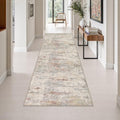 3x10 Washable Runner Rug：Modern Abstract Kitchen Soft Carpet Taupe by FXRHLP