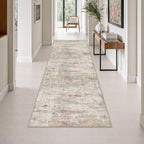 3x10 Washable Runner Rug：Modern Abstract Kitchen Soft Carpet Taupe by FXRHLP
