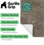 GORILLA GRIP Bath Rug Mat for Bathroom, Absorbent Chenille, 30x20 Latte - Image 2