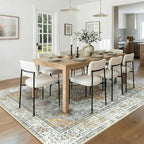 RELEANY Washable Area Rug, 5'x7', Beige/Carbon Grey/Orange - Image 3