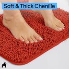 GORILLA GRIP Bath Rug Mat for Bathroom, Thick Chenille, 60x24 Sunset Orange - Image 4