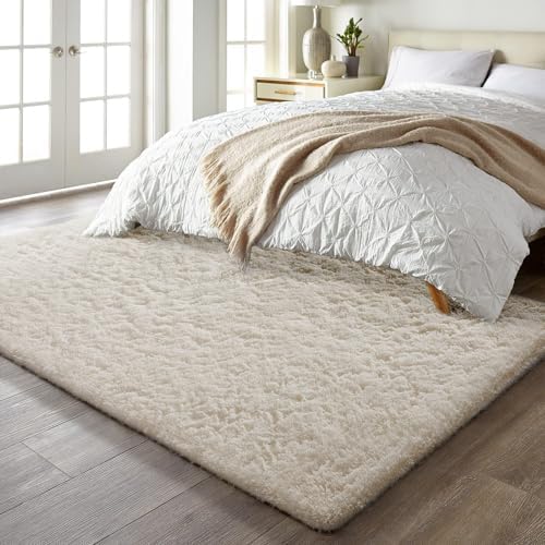 Ophanie 5x7 Area Rugs for Living Room Ivory, Fluffy Shag Large Fuzzy Plush Soft Rug, Shaggy Floor Big Carpets for Bedroom Nursery, Kids Home Decor Aesthetic with Over 99 pcs Pile fibers - Image 3