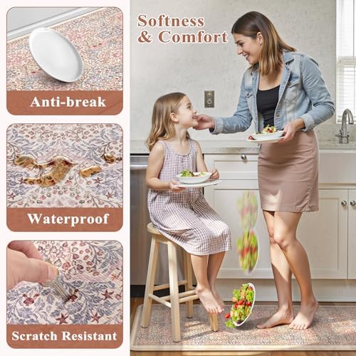 Collive Kitchen Rugs Sets of 2 Non Slip, Blush Anti Fatigue Kitchen Mats - Image 6