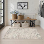 Area Rug Living Room: 3x5 Modern Washable Soft Carpet Brown Beige - Image 3
