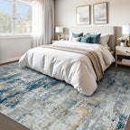 pmtsns Area Rugs 8x10 for Living Room: Washable Rug Modern Abstract Neutral Soft Non-Slip Low-Pile Indoor Large Carpet for Bedroom Dining Room Home Office Children's Room(BlueGreyGold, 8'x10') - Image 6