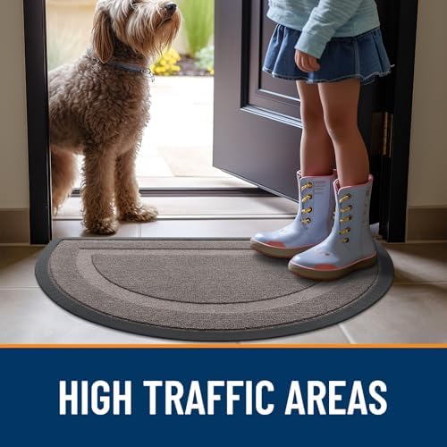 OLANLY Half Circle Front Door Mat Outside 35x23 All-Season Rubber Doormat - Image 6