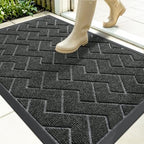 OLANLY Front Door Mat Outside 35x23, All-Season Absorbent Rubber Doormat by OLANLY