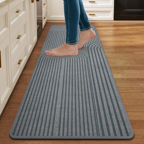 Kitchen Mats for Floor, Kitchen Rugs Non Slip, 17x30 Grey by QiCaiJia