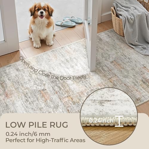 2x10 Runner Rug Non Slip,Washable Hallway Runner Rug,Green - Image 6