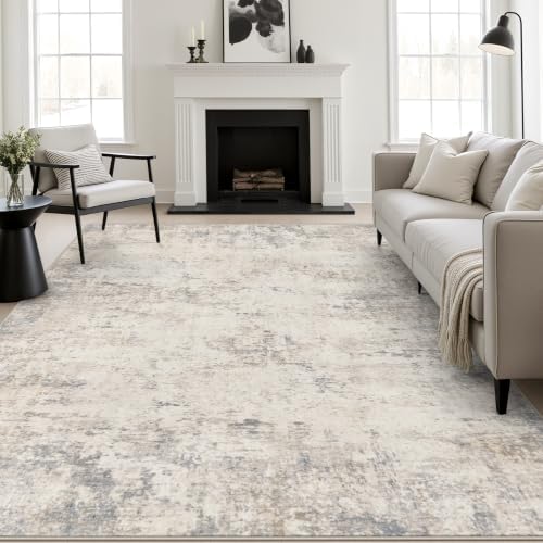 8x10 Area Rug Living Room: Modern Washable Soft Carpet Brown Beige by FXRHLP