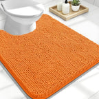 OLANLY Toilet Rugs U-Shaped 24x20, Soft Absorbent Chenille Contour Rugs by OLANLY