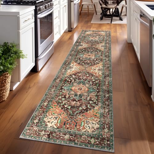 Yamaziot Washable Runner Rug, 2x8 Non-Slip Boho Vintage Hallway Kitchen Rug - Image 6