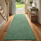 2x6 Green/White Runner Rug Washable Non-Slip for Kitchen Hallway Bathroom - Image 2