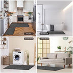 eqivei Kitchen Rugs Non Skid Washable Set of 2 PCS, Absorbent Runner Rugs for Kitchen, Farmhouse Weave Floor Mats in Front of Sink, 17.3"x 47"+17.3"x 29" (Inky) - Image 7