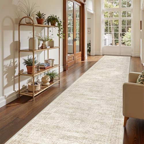 3x16 Runner Rug Non Slip,Washable Hallway Runner Rug,Beige - Image 3