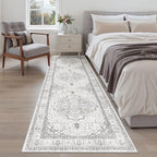 Madane Kitchen Runner 2'6''x8' Soft Rug Runners for Hallways, Grey - Image 3