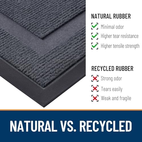 OLANLY Front Door Mat Outside 71x47, All-Season Heavy-Duty Rubber Doormat - Image 4