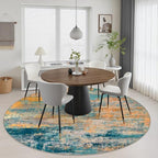 Round Area Rug Living Room: 5 ft Modern Washable Indoor Carpet - Image 5