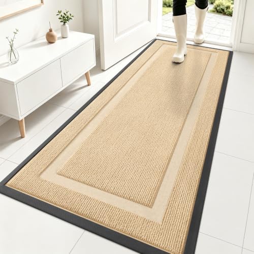 OLANLY Front Door Mat Outside 71x23, All-Season Heavy-Duty Rubber Doormat by OLANLY