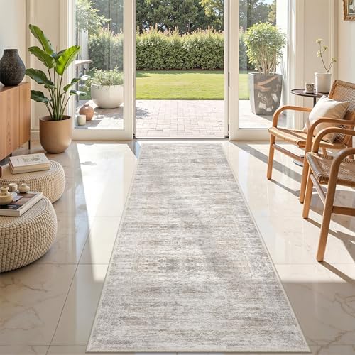 2x8 Runner Rug Non Slip,Washable Hallway Runner Rug,Taupe - Image 3
