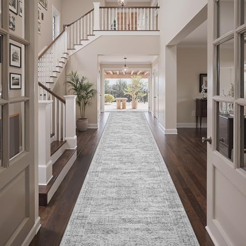 3x18 Runner Rug Non Slip,Washable Hallway Runner Rug,Grey - Image 4