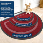 OLANLY Half Circle Front Door Mat Outside 47x23 All-Season Rubber Doormat - Image 2