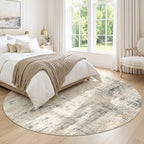 8ft Area Rug for Living Room, Abstract Washable Non-Slip Large Rugs, Gold - Image 4