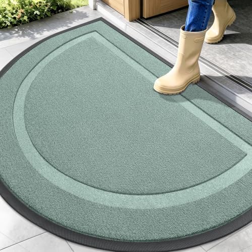 OLANLY Half Circle Front Door Mat Outside 47x32 All-Season Rubber Doormat by OLANLY