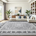 8x10 Area Rugs for Living Room, Washable Non-Slip Rug, Oriental Light Grey by Lofus