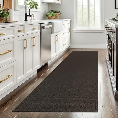 EARTHALL Washable Runner Rug, Non Slip Entry Runner, 3x8 Ft, Taupe/Coffee - Image 5