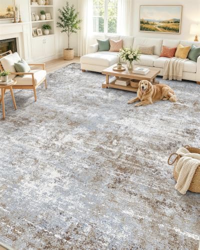 OLANLY 9x12 Washable Area Rug, Soft Non Slip Carpet for Bedroom Living Room by OLANLY