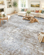 OLANLY 9x12 Washable Area Rug, Soft Non Slip Carpet for Bedroom Living Room by OLANLY