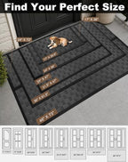 Mibao Front Door Mat Outdoor Entrance, 47" x 32" Heavy Duty Welcome Mat for Outdoor and Indoor, Waterproof Dirt Trapper Doormat, Super Absorbent Indoor Entryway Mat for Patio & Porch - Light Gray - Image 2