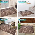 Bulijojo Front Door Mat Entrance,Durable Heavy Duty Welcome Mat,Thick Absorbent Natural Rubber Non Slip Mat,Sturdy Entryway Brown 23"x35" - Image 6